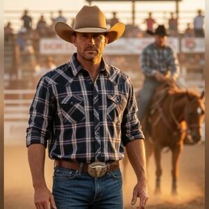 Wrangler Pearl Snap Long Sleeved Western Cowboy Shirt Plaid XL Men's Black White